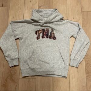 Aritzia TNA Iridescent Appliqué Logo Hoodie, sz S